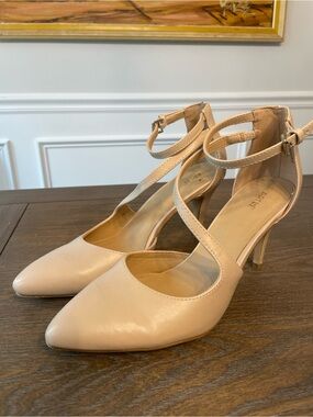 Apt. 9 Nude Crisscross Ankle-Strap Pointed-Toe Heels